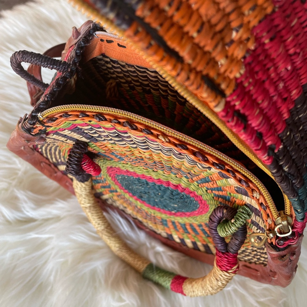 Woven Rattan Shoulder/Hand Bag - Picture 3 of 7